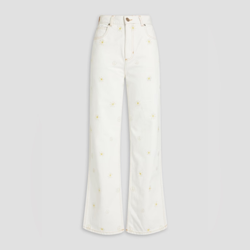 Sandro Cyriaque Daisy Embroidered Jeans